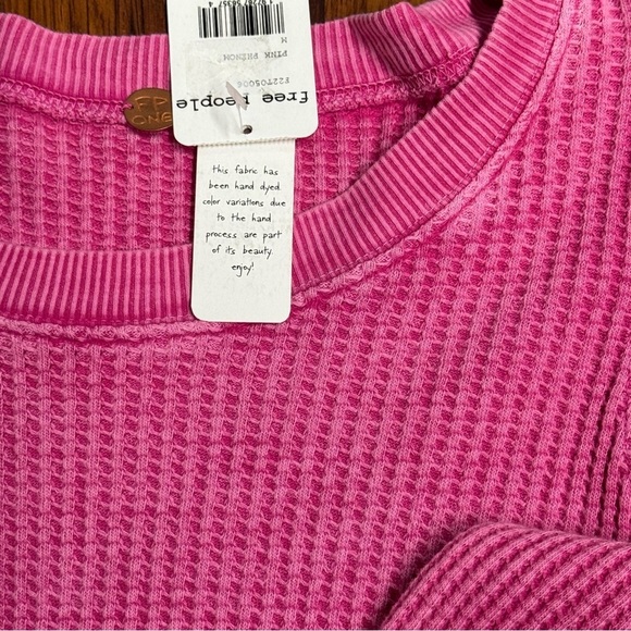 Free People Pink Waffle Thermal – Size M - Picture 7 of 8